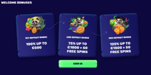 Welcome pack spin panda casino